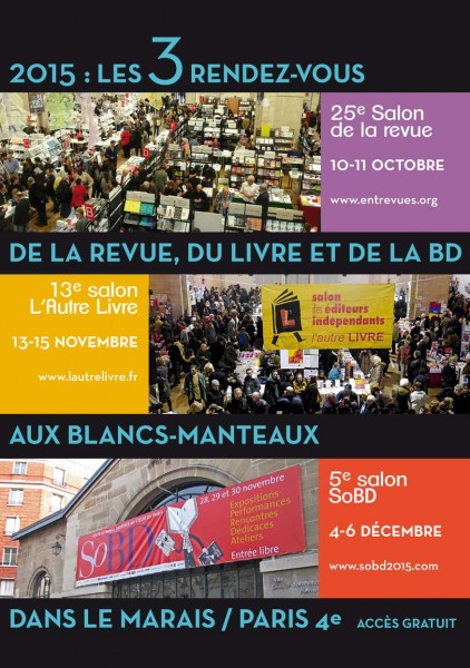 Automne culturel dans le Paris historique : le SoBD, le Salon de la Revue et L'Autre livre : 3 événements culturels aux Blancs Manteaux.